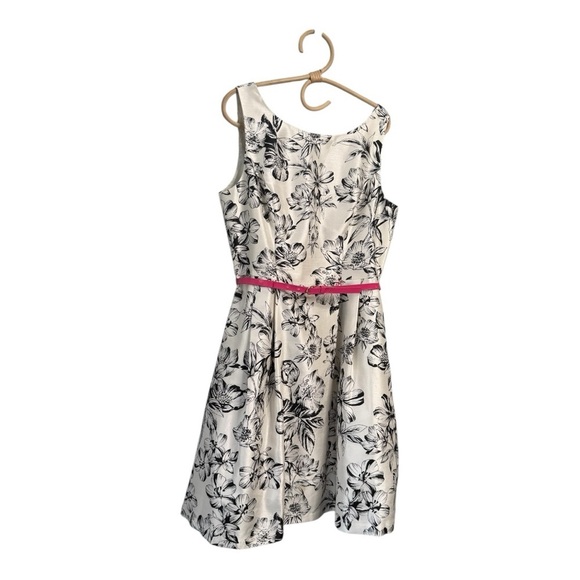 Jessica Howard Black Floral Tulle Full Skirt Fit & Flare Knee length dress 12 - Picture 15 of 15